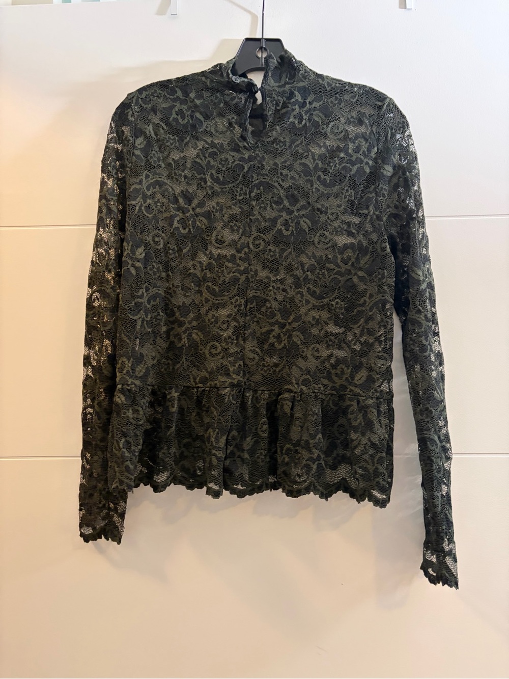Ganni Black Lace Peplum Top - Picture 2 of 3